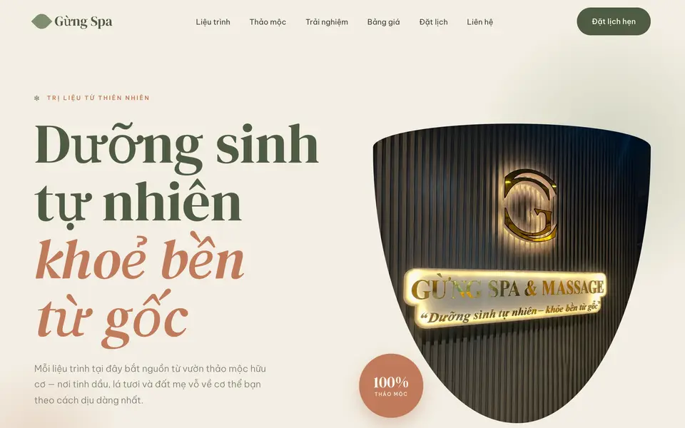 Website Gừng Spa
